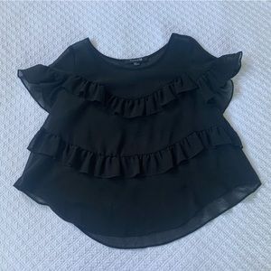 Sheer Black Ruffle H&M Top (M)